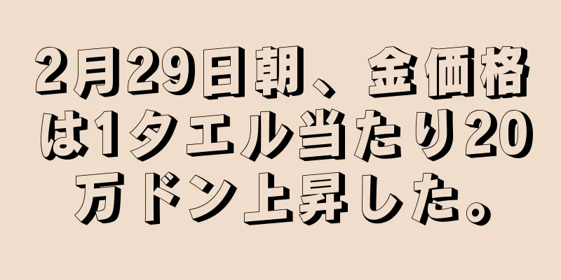 2月29日朝、金価格は1タエル当たり20万ドン上昇した。