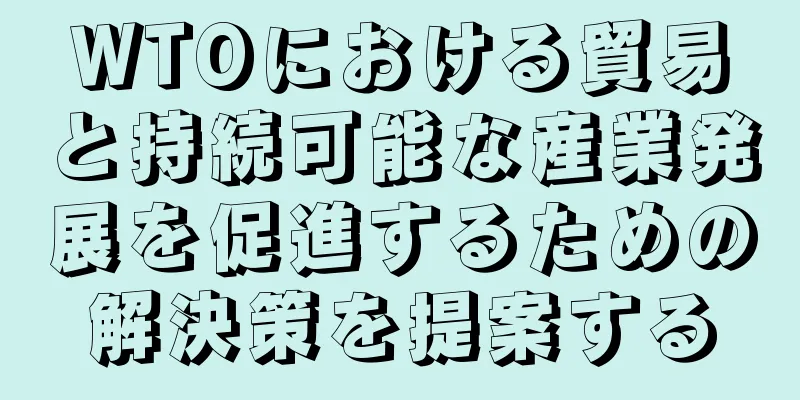 WTOにおける貿易と持続可能な産業発展を促進するための解決策を提案する