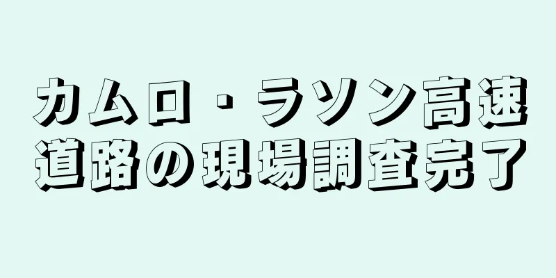 カムロ・ラソン高速道路の現場調査完了