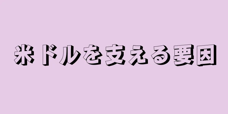 米ドルを支える要因