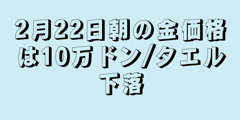 2月22日朝の金価格は10万ドン/タエル下落