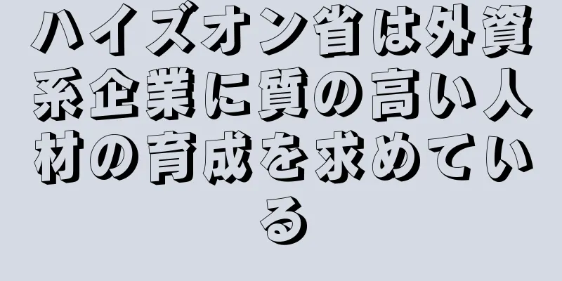 ハイズオン省は外資系企業に質の高い人材の育成を求めている