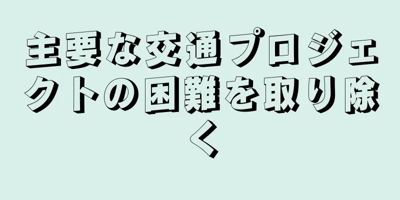 主要な交通プロジェクトの困難を取り除く