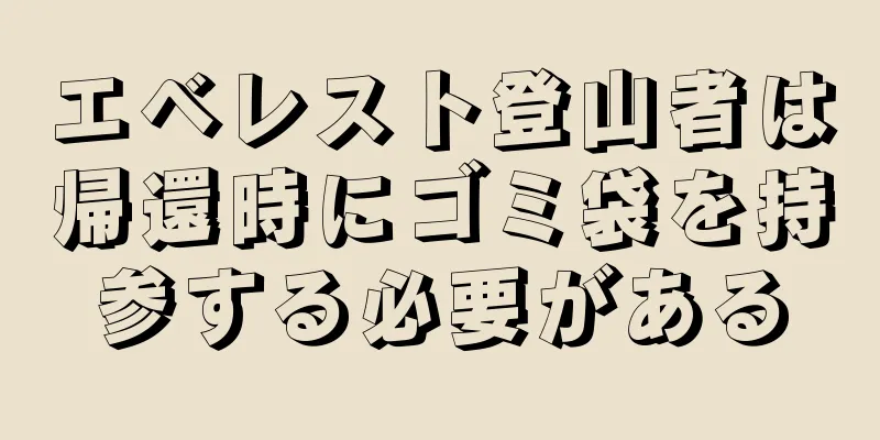 エベレスト登山者は帰還時にゴミ袋を持参する必要がある