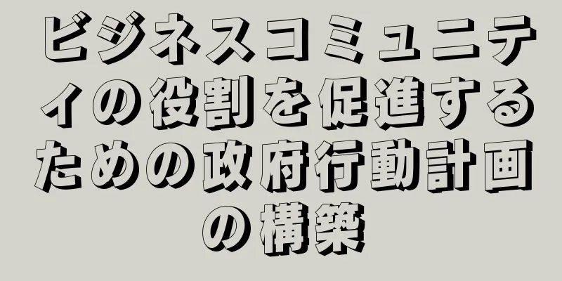 ビジネスコミュニティの役割を促進するための政府行動計画の構築