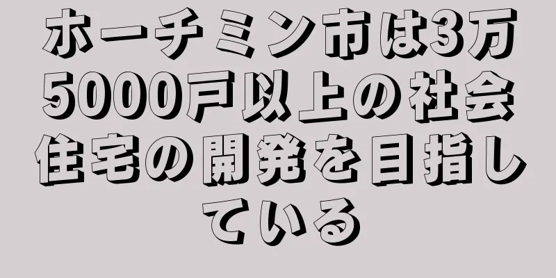 ホーチミン市は3万5000戸以上の社会住宅の開発を目指している
