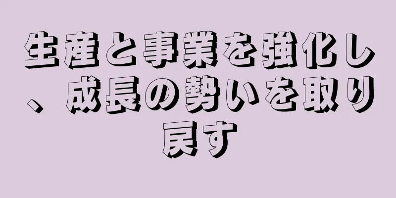 生産と事業を強化し、成長の勢いを取り戻す