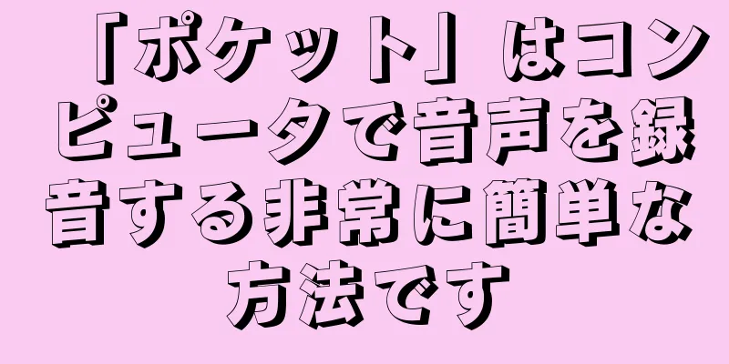 「ポケット」はコンピュータで音声を録音する非常に簡単な方法です