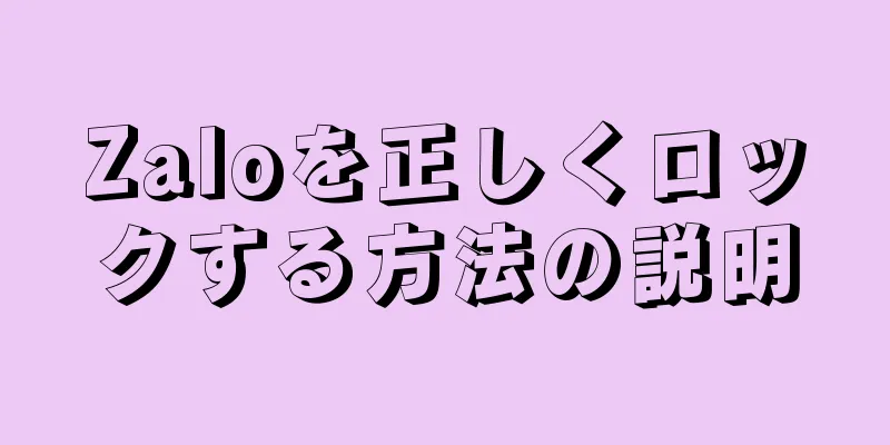 Zaloを正しくロックする方法の説明
