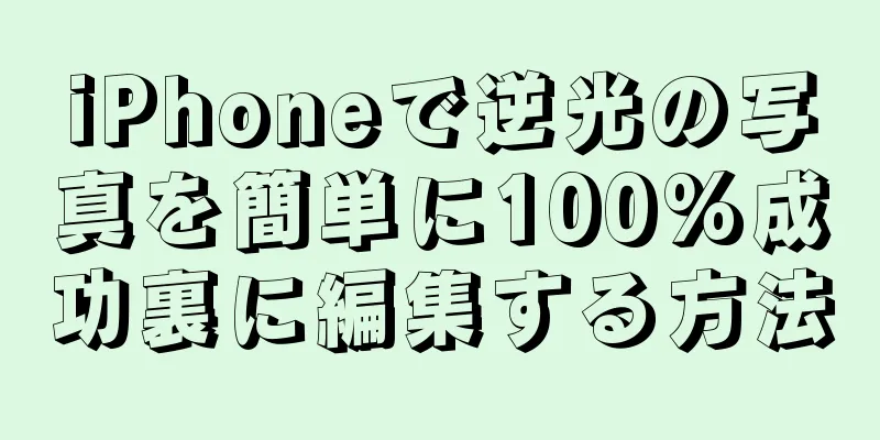 iPhoneで逆光の写真を簡単に100%成功裏に編集する方法
