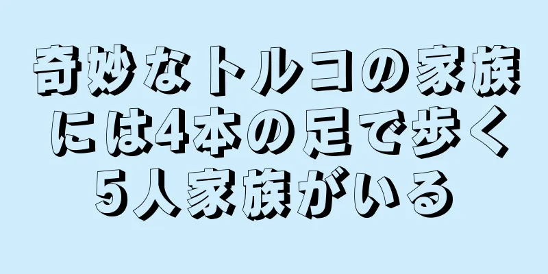 奇妙なトルコの家族には4本の足で歩く5人家族がいる