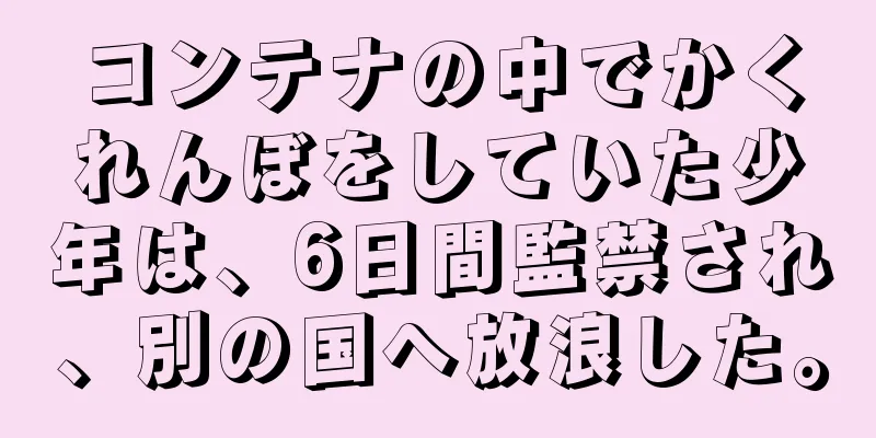 コンテナの中でかくれんぼをしていた少年は、6日間監禁され、別の国へ放浪した。