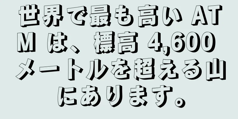 世界で最も高い ATM は、標高 4,600 メートルを超える山にあります。