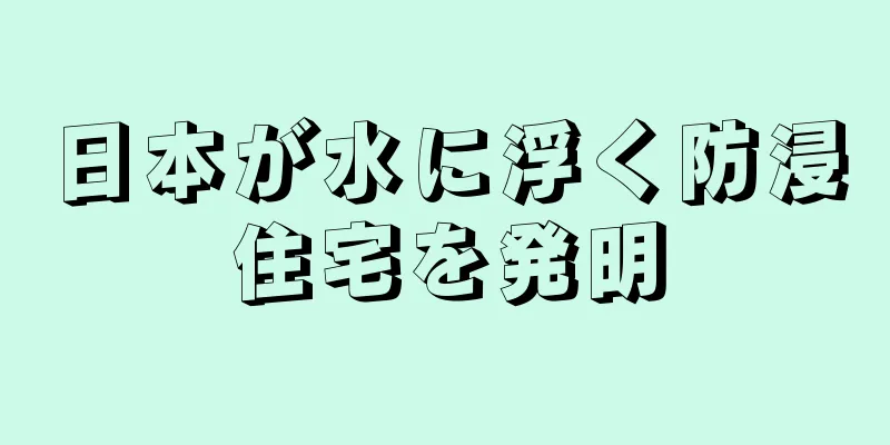 日本が水に浮く防浸住宅を発明