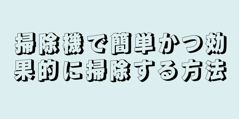 掃除機で簡単かつ効果的に掃除する方法