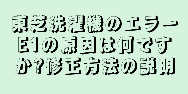 東芝洗濯機のエラーE1の原因は何ですか?修正方法の説明