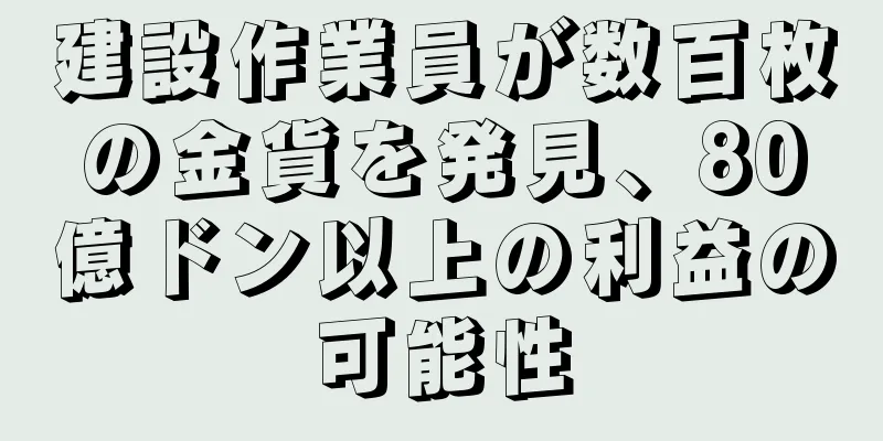 建設作業員が数百枚の金貨を発見、80億ドン以上の利益の可能性