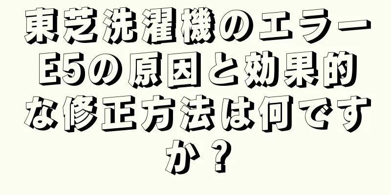 東芝洗濯機のエラーE5の原因と効果的な修正方法は何ですか？