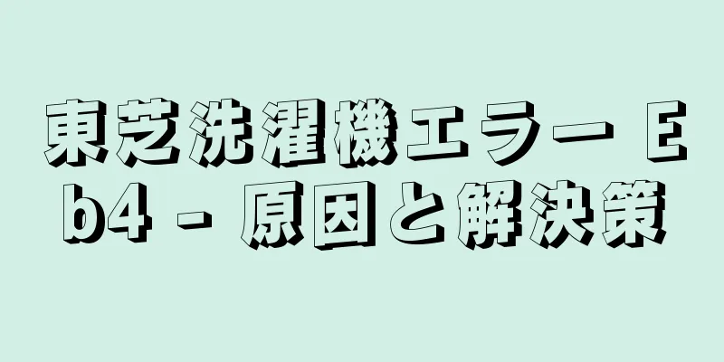 東芝洗濯機エラー Eb4 - 原因と解決策