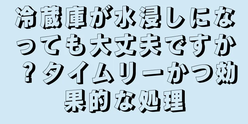 冷蔵庫が水浸しになっても大丈夫ですか？タイムリーかつ効果的な処理
