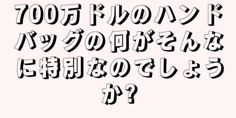 700万ドルのハンドバッグの何がそんなに特別なのでしょうか?