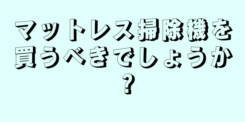 マットレス掃除機を買うべきでしょうか？