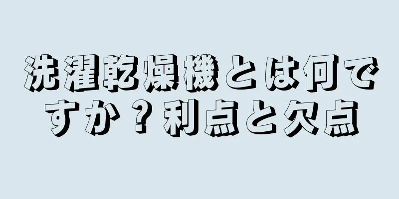 洗濯乾燥機とは何ですか？利点と欠点