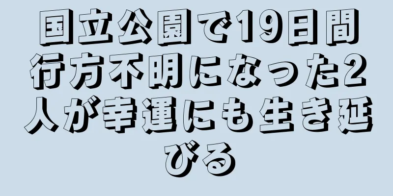 国立公園で19日間行方不明になった2人が幸運にも生き延びる