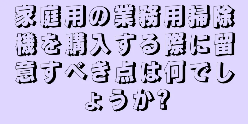 家庭用の業務用掃除機を購入する際に留意すべき点は何でしょうか?