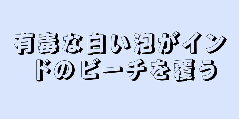 有毒な白い泡がインドのビーチを覆う