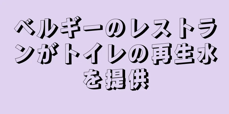 ベルギーのレストランがトイレの再生水を提供