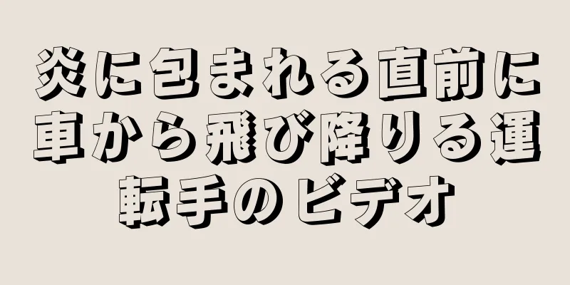 炎に包まれる直前に車から飛び降りる運転手のビデオ