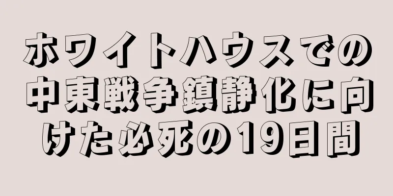 ホワイトハウスでの中東戦争鎮静化に向けた必死の19日間