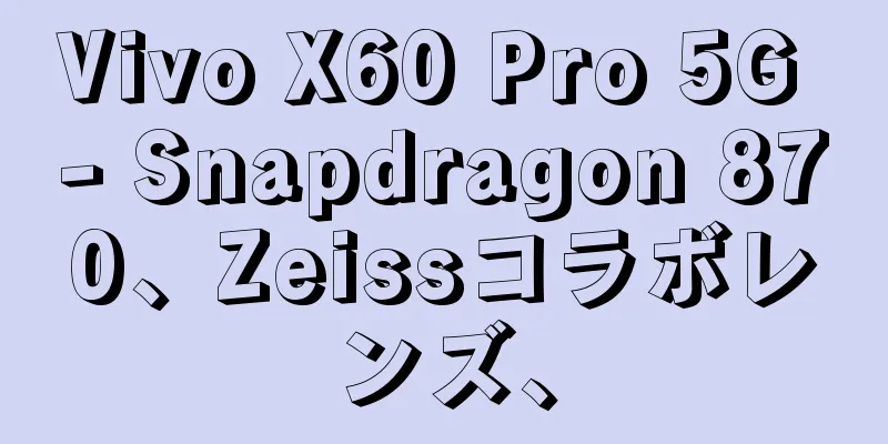 Vivo X60 Pro 5G - Snapdragon 870、Zeissコラボレンズ、