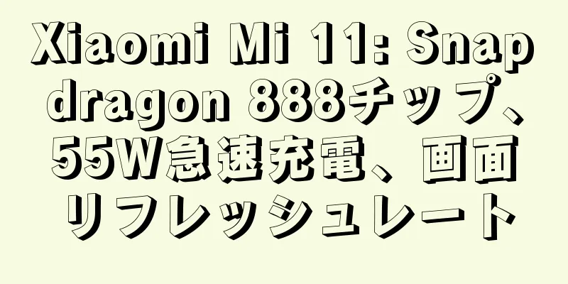Xiaomi Mi 11: Snapdragon 888チップ、55W急速充電、画面リフレッシュレート