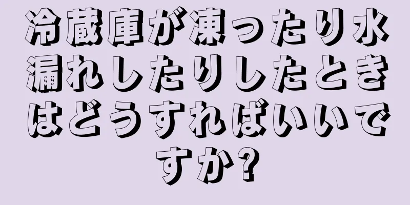 冷蔵庫が凍ったり水漏れしたりしたときはどうすればいいですか?