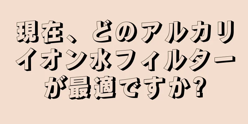 現在、どのアルカリイオン水フィルターが最適ですか?