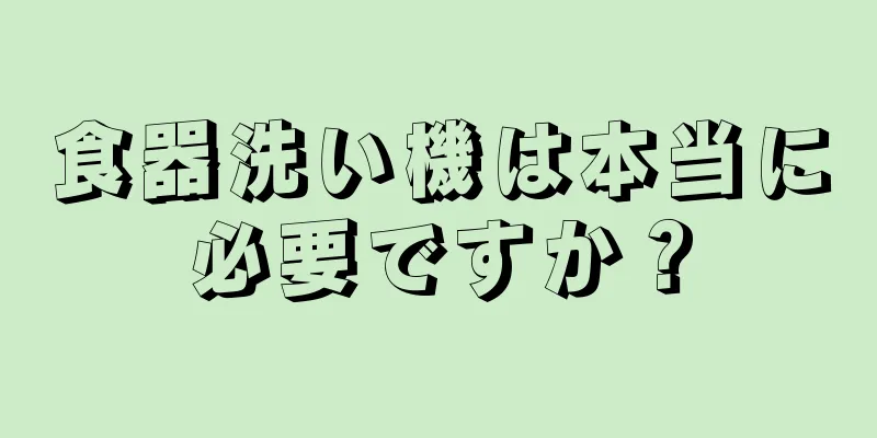 食器洗い機は本当に必要ですか？