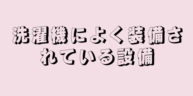 洗濯機によく装備されている設備