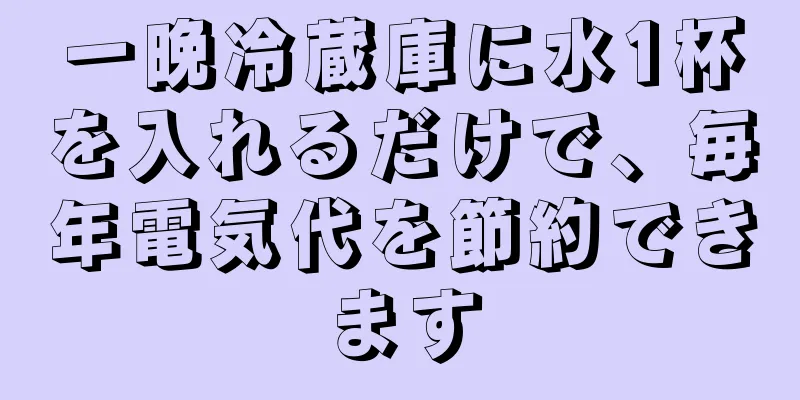 一晩冷蔵庫に水1杯を入れるだけで、毎年電気代を節約できます