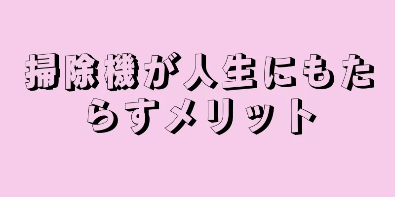掃除機が人生にもたらすメリット