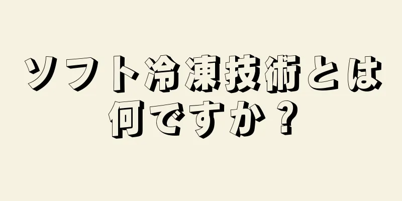 ソフト冷凍技術とは何ですか？