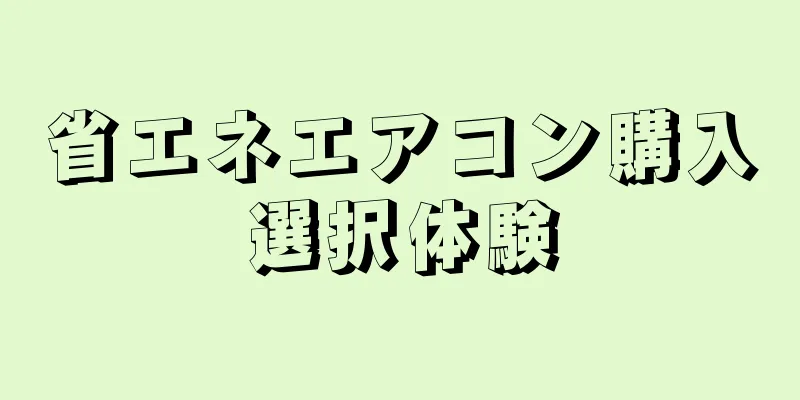 省エネエアコン購入選択体験