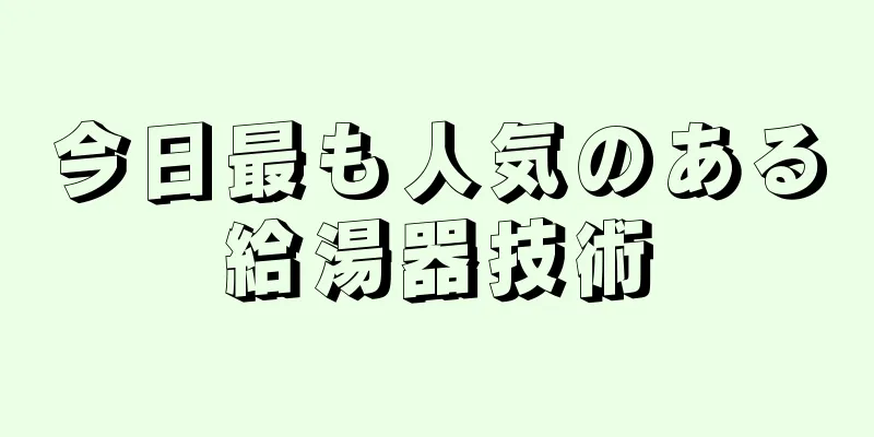 今日最も人気のある給湯器技術